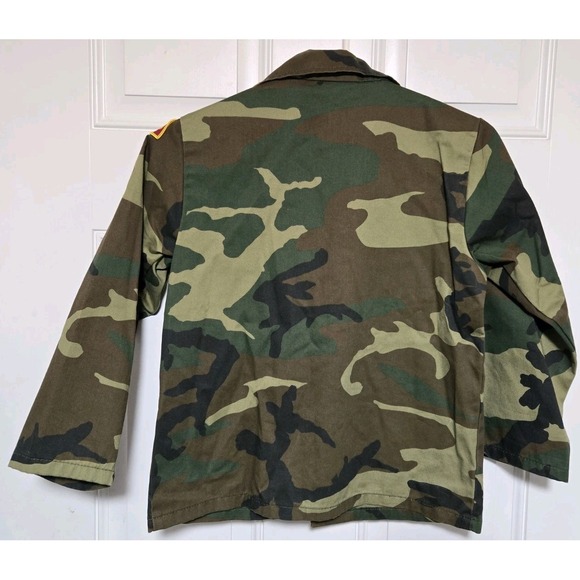 Military Camo Jacket Shirt Woodland Kids Fatigues Size 14 USMC Parris Island - Picture 4 of 5